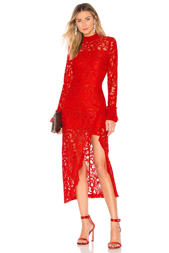view 1 of 3 FALA ドレス in Red Lace