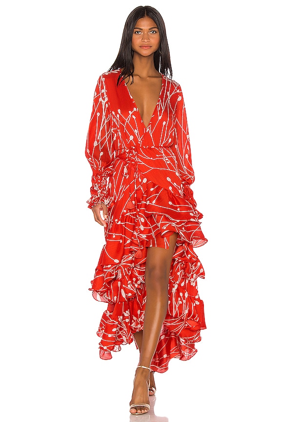 view 1 of 3 VESTIDO LARGO RODINA in Coral Petals