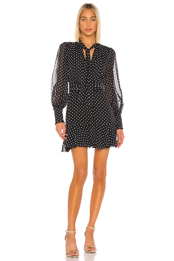 view 2 of 4 MINIVESTIDO IVETTE in Black Embroidered Dot