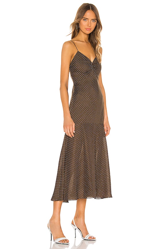 view 2 of 3 Nizarra Dress in Mocha Dot Linen