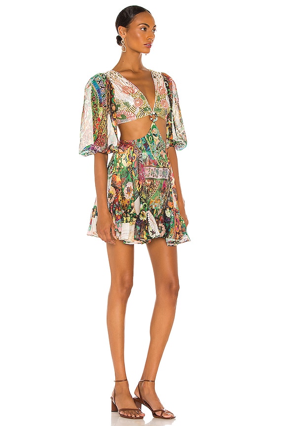 view 2 of 4 Ziya Dress in Embroidered Emerald