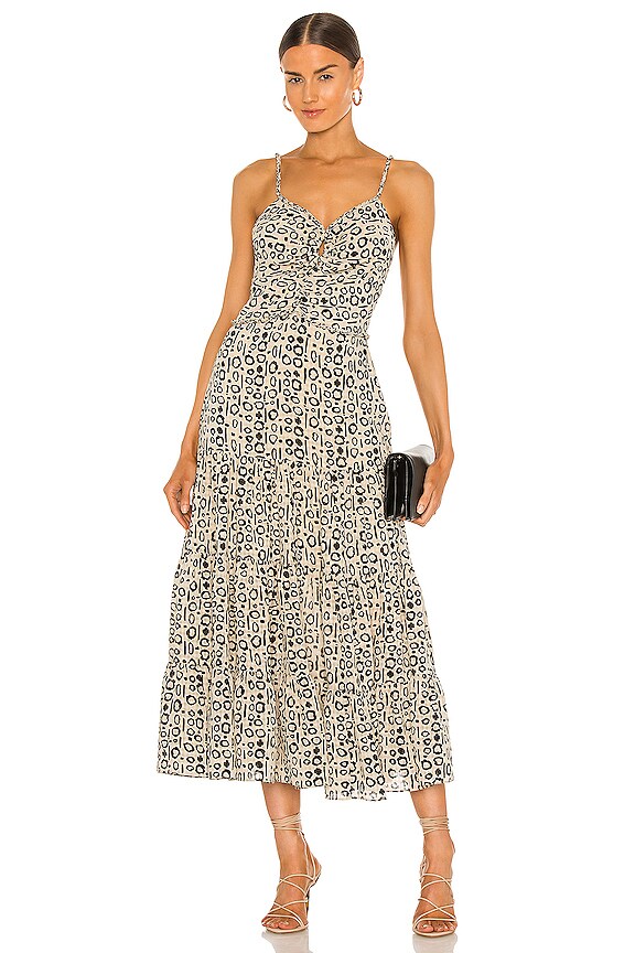 view 1 of 3 Jenay Dress With Braided Strap Details in Abstract Sand