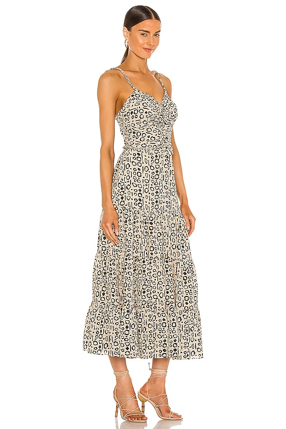 view 2 of 3 Jenay Dress With Braided Strap Details in Abstract Sand