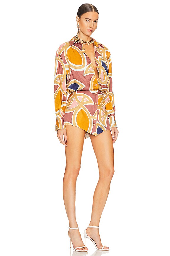 view 2 of 3 Alessandro Dress in Abstract Maroon