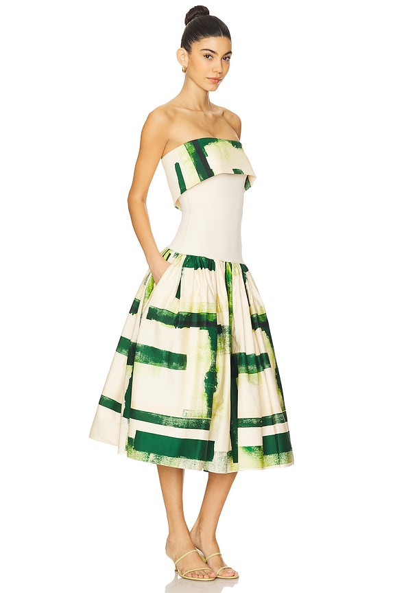view 2 of 3 VESTIDO ROBIA in Green Brushstroke