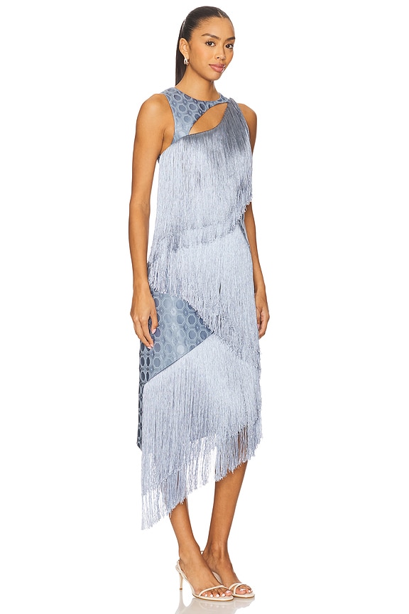 view 2 of 4 Costa Dress in Blue Jacquard