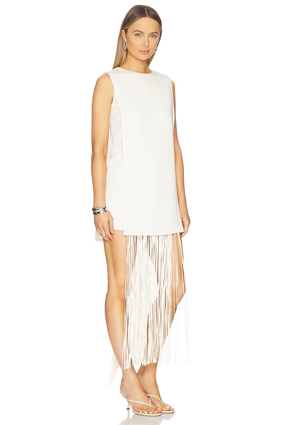 view 2 of 3 Mackenzie Dress With Removable Fringe in Off White