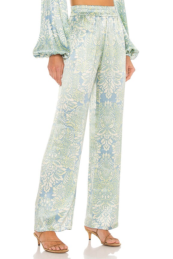 view 2 of 4 Kaloni Pants With Elastic Waistband in Blue Damask