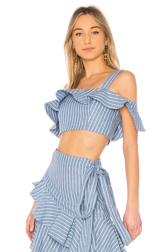 view 2 of 4 Benta Top in Light Blue Stripes