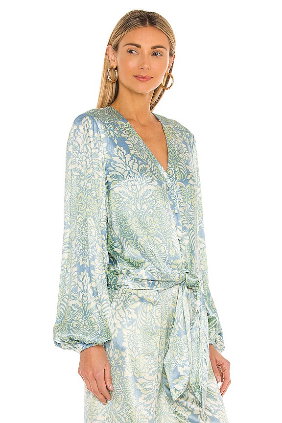 view 2 of 4 Disma Top in Blue Damask