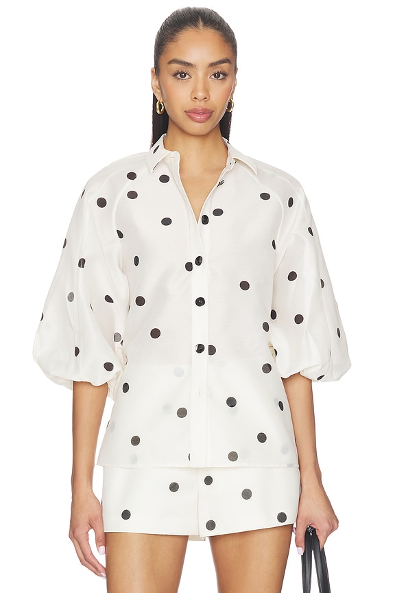 view 1 of 4 Cambridge Top in Ivory & Black