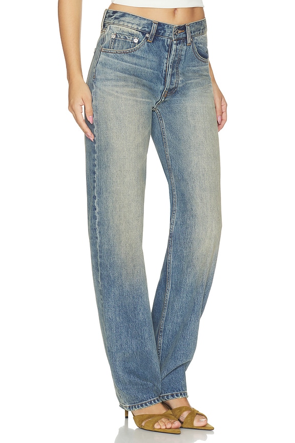 view 2 of 6 Straight Denim Jeans in Beige Wash