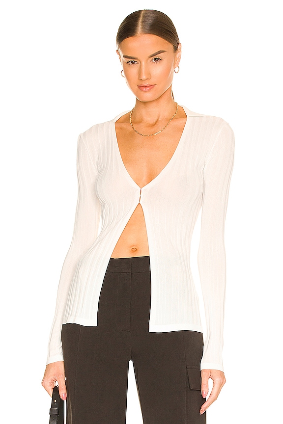view 1 of 4 Olbia Collared Knit Top in White