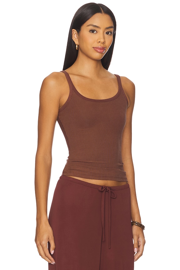 view 2 of 4 Ribbed Tank Top in Burgundy