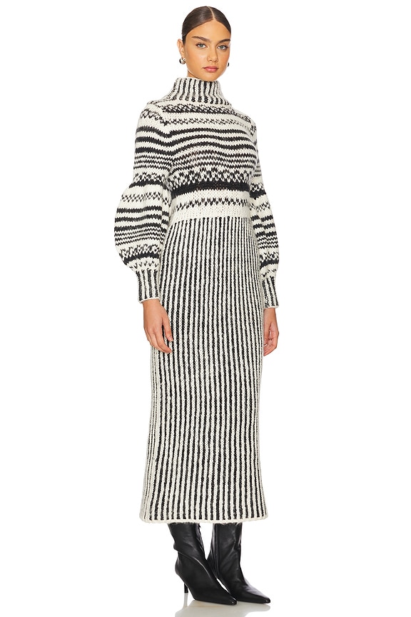 view 2 of 3 Oca Dress in Ivory & Black