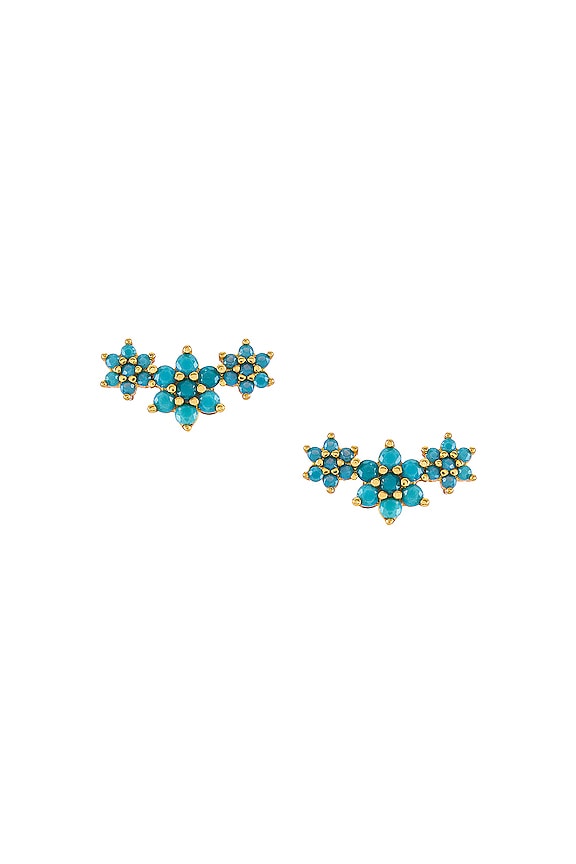 view 1 of 3 PENDIENTE ROSELIN in Turquoise & Gold