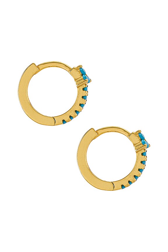 view 2 of 3 BOUCLES D'OREILLES ZOLA in Turquoise & Gold