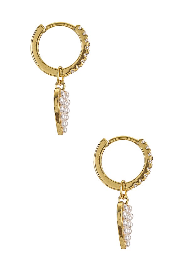 view 2 of 2 PEARLY HEART イヤリング in Gold