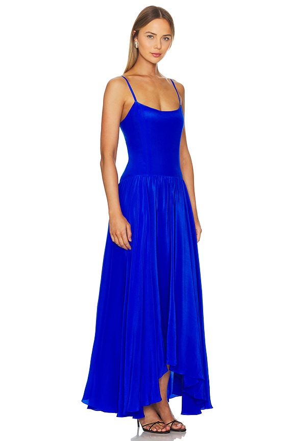 view 2 of 3 ROBE MI-LONGUE ODETTE in Marine Blue