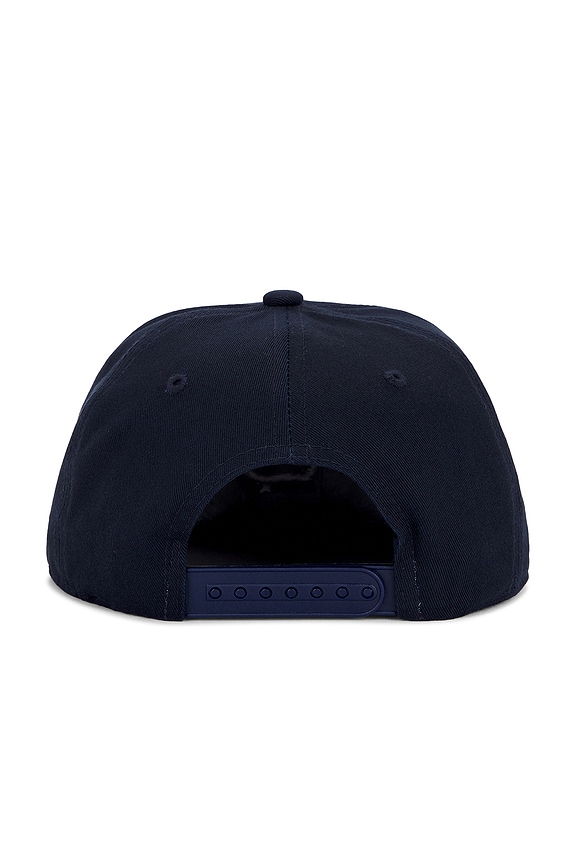 view 2 of 2 Cursive Logo 5 Panel Hat in Navy