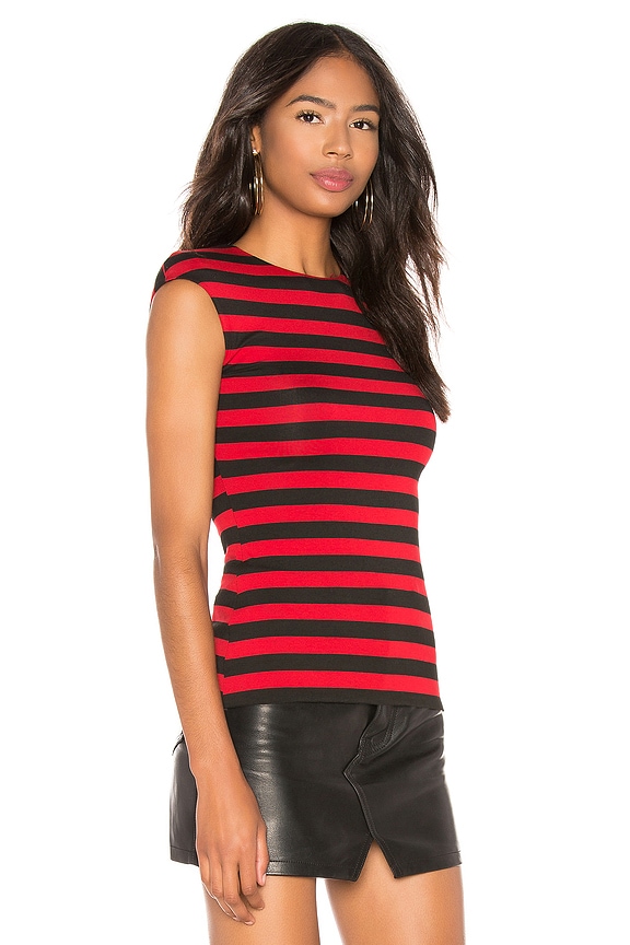 view 2 of 4 Love Train Stripe Top in Black & Red