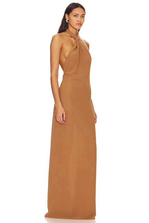 view 2 of 3 ROBE MAXI ROCCO in Tobacco