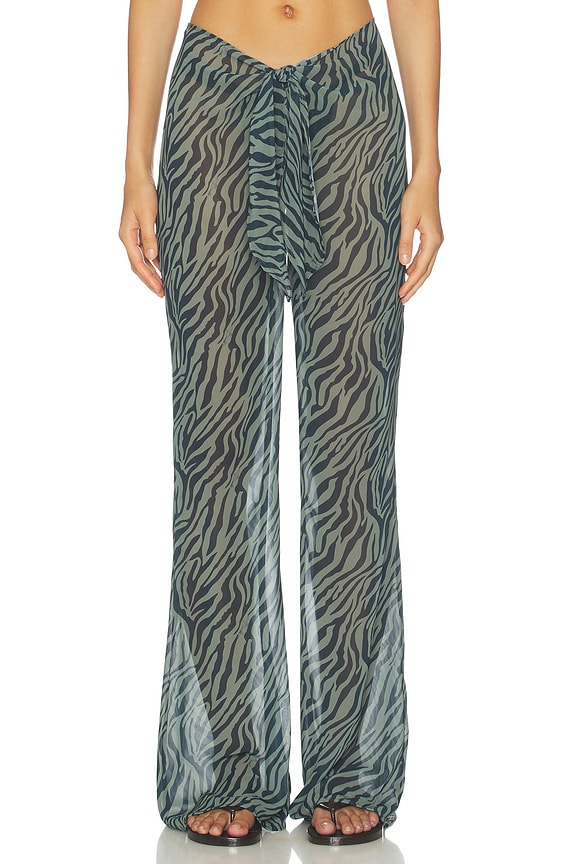 view 1 of 6 PANTALON DE PLAGE JAMBES LARGES TOMMY in Green Savannah