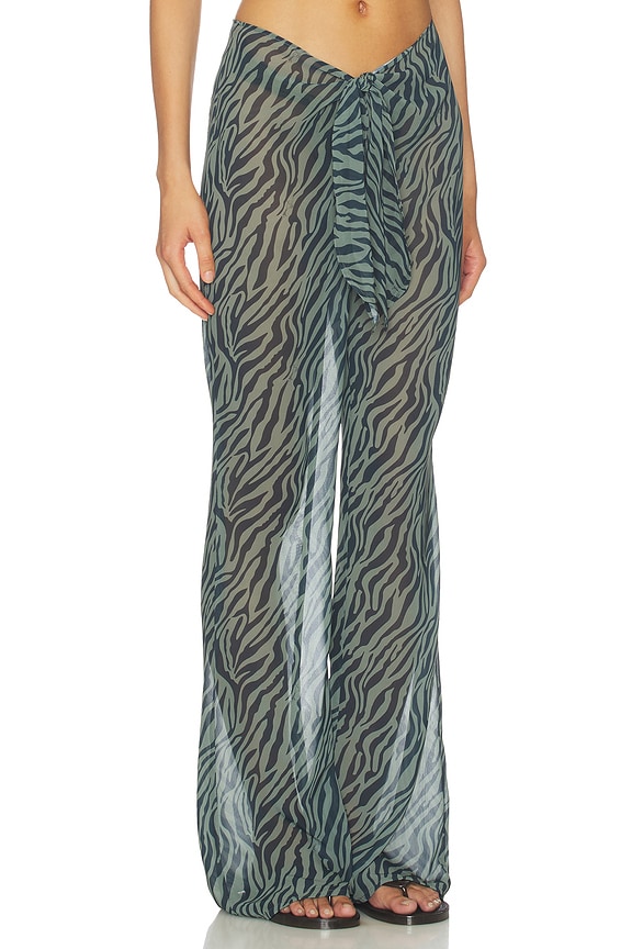 view 2 of 6 PANTALON DE PLAGE JAMBES LARGES TOMMY in Green Savannah