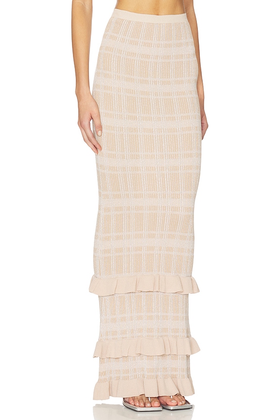 view 2 of 6 JUPE LONGUE PETRA in Lurex Coffee Cream