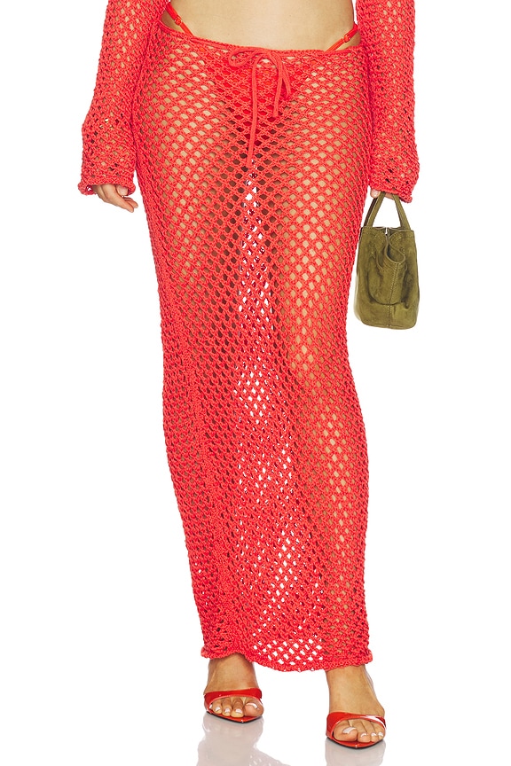 view 1 of 6 Magen Skirt in Scarlet Red