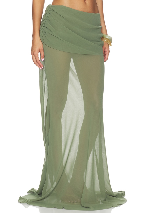 view 2 of 6 JUPE LONGUE ADELINA  in Olive Peridot