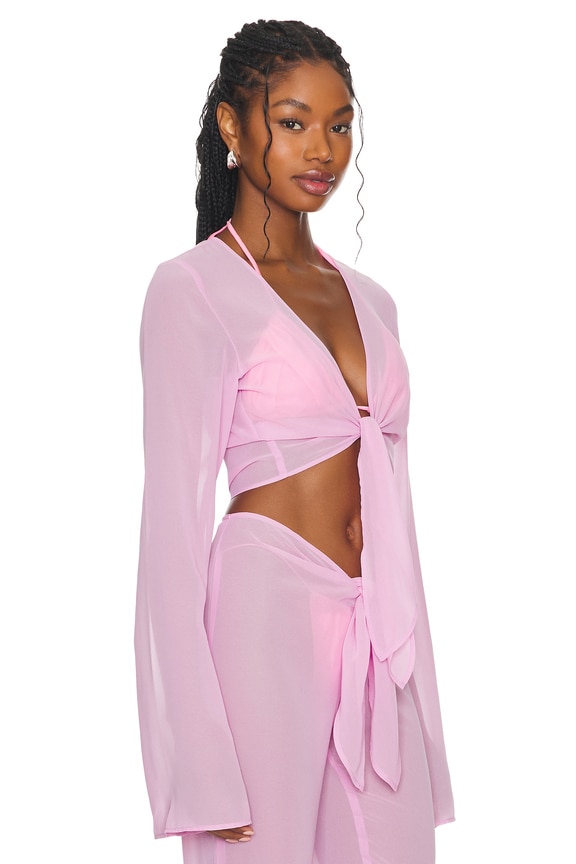 view 2 of 4 Lily Cover Up Top in Pink Cream