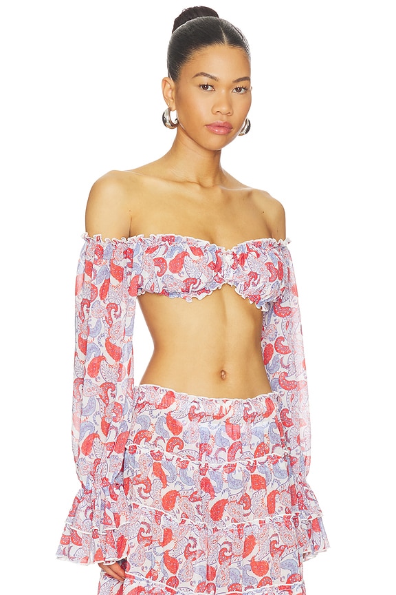 view 2 of 4 TOP BLUSA ELMA in Catalan Paisley