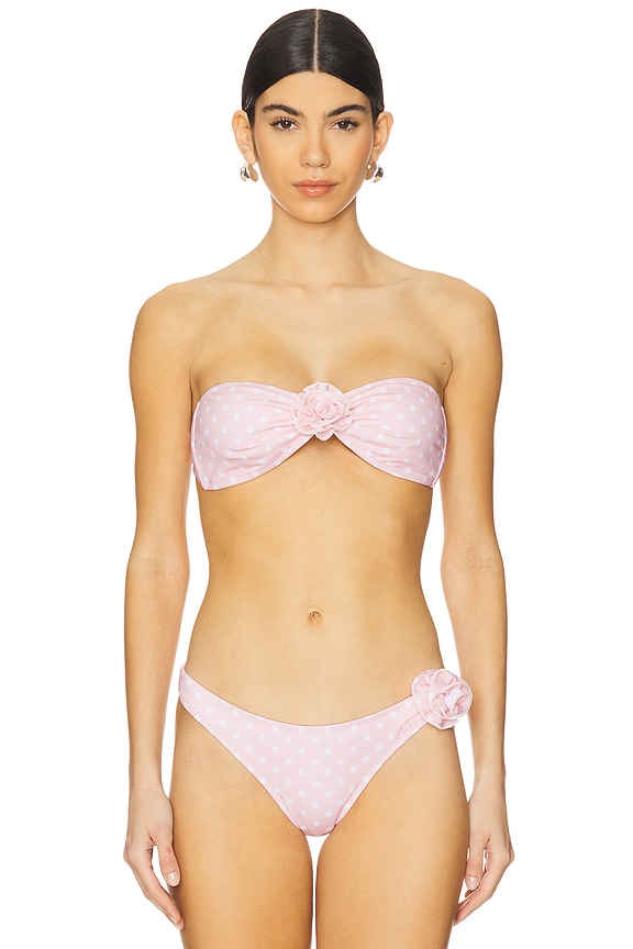 view 1 of 6 Nami Bikini Top in Peach Polka