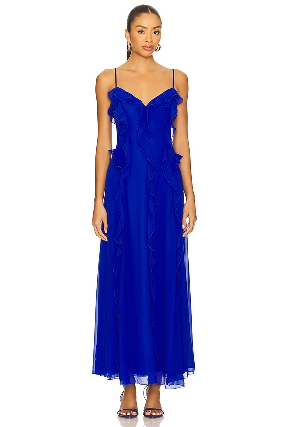 view 1 of 3 Veris Ruffle Maxi Dress in Electric Blue