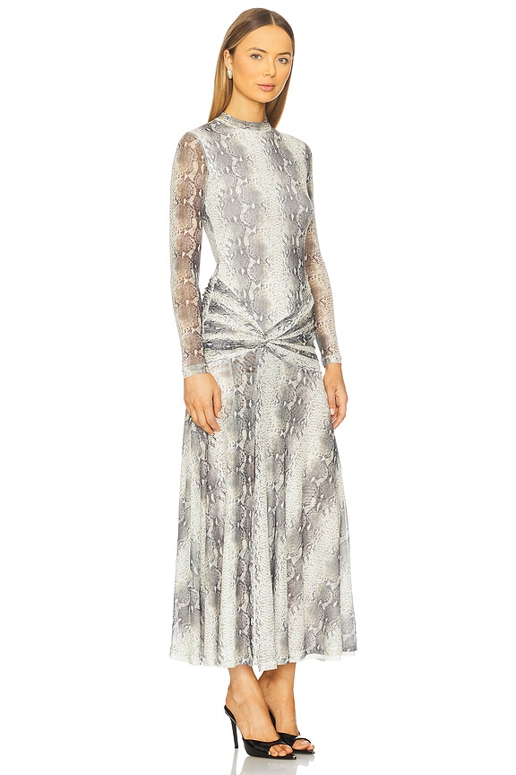 view 2 of 3 Lea Printed Mesh Dress in Snake Skin