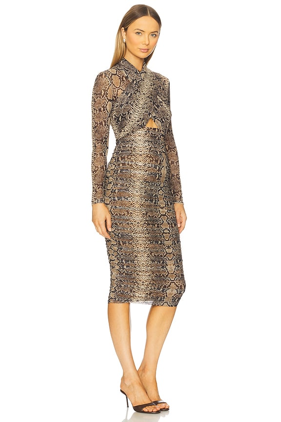 view 2 of 3 Aliyah Printed Midi Dress in Snake Skin