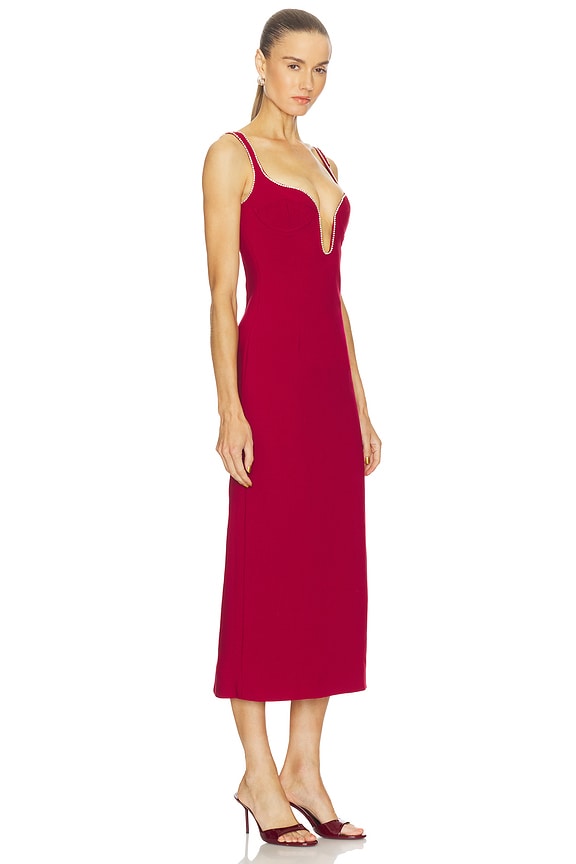 view 2 of 4 Brooklyn Diamonte Midi Dress in Burgundy