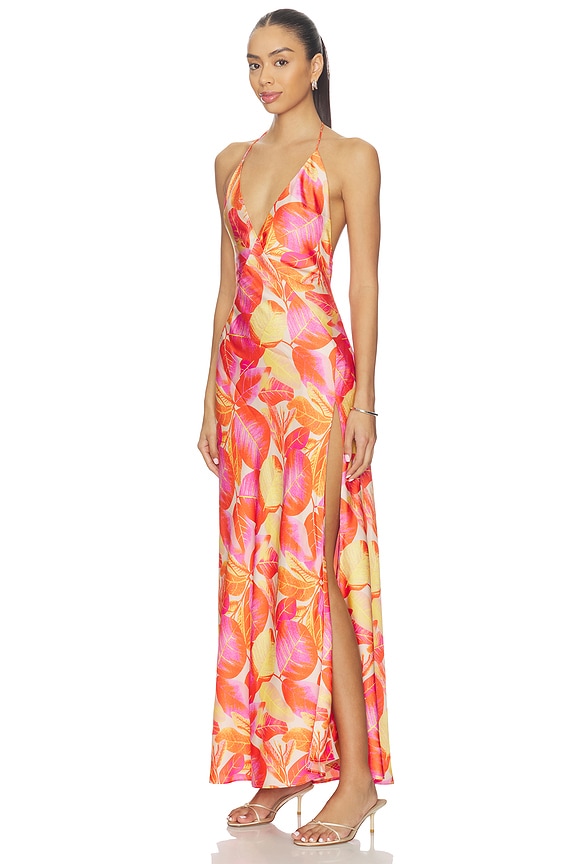 view 2 of 3 Yve Halter Maxi Dress in Hot Pink Floral