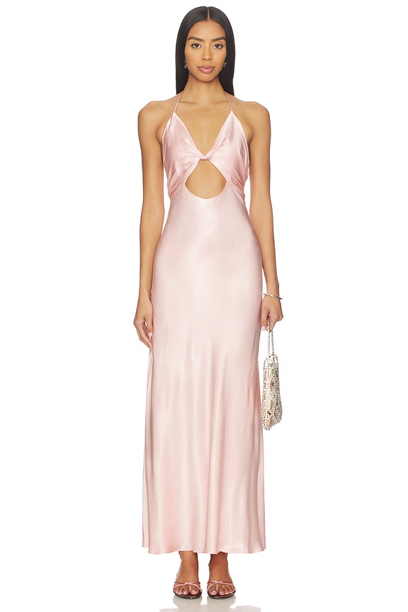 view 1 of 3 Isola Halter Neck Maxi Dress in Petal Pink