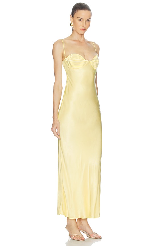 view 2 of 3 Devin Satin Maxi Dress in Lemon Yellow