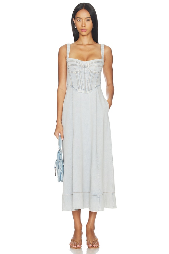 view 1 of 3 Lilah Denim Midi Dress in Light Denim