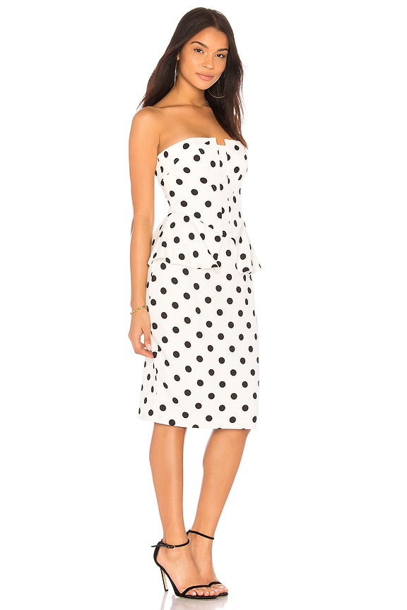 view 2 of 3 SURI 페플럼 드레스 in White Spot