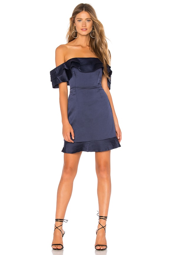 view 1 of 3 Athena Frill Dress in Deep Navy