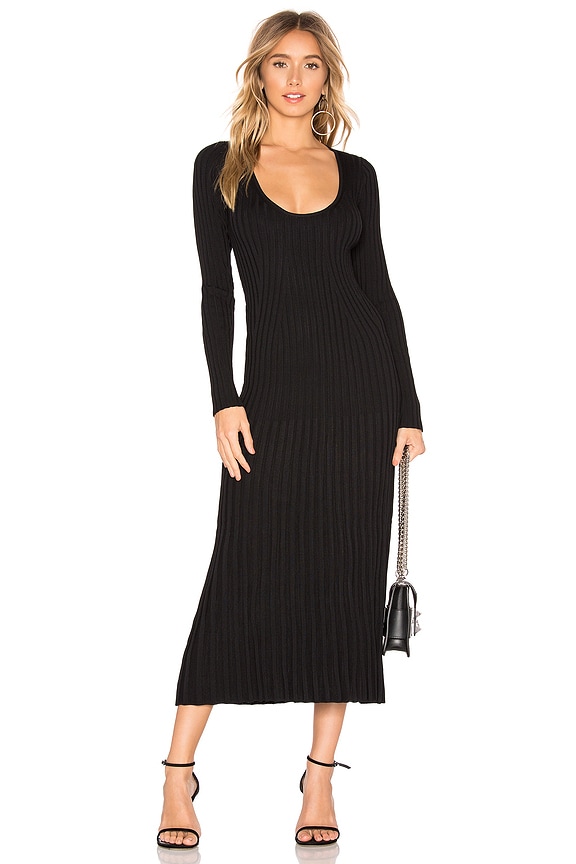 view 2 of 4 Low Back Rib Dress in Black