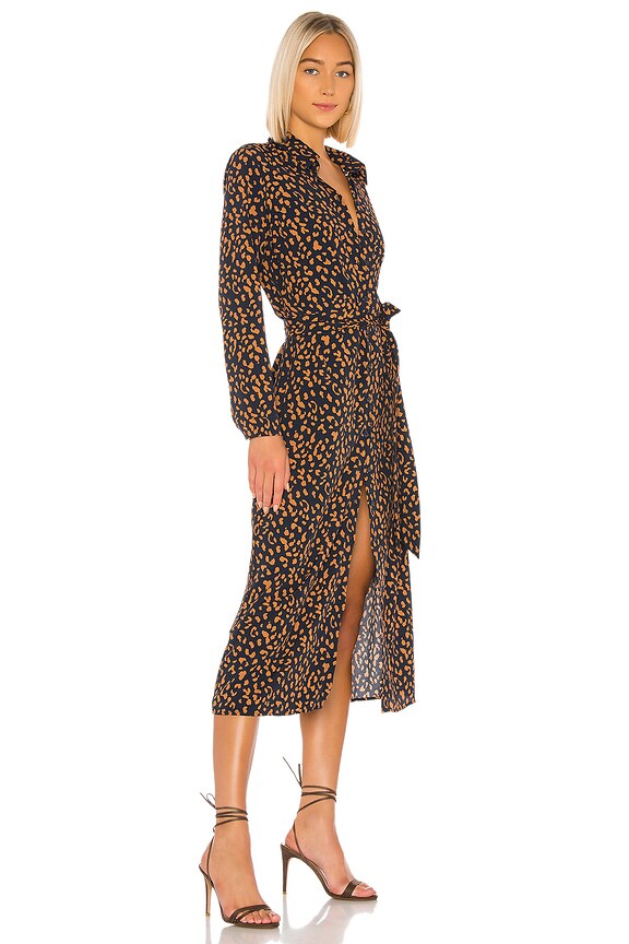 view 2 of 3 Leopard Shirt Dress in Navy Leopard