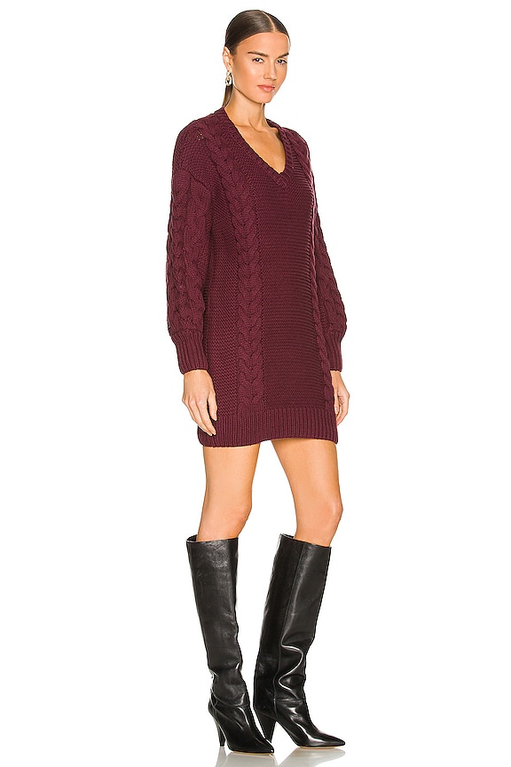 view 2 of 3 Bell Knit Dress in Burgundy