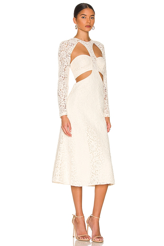 view 2 of 3 Cut Out Lace Dress in Oyster