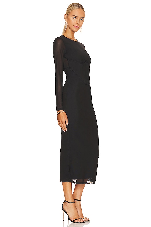 view 2 of 3 ROBE MI-LONGUE SENSEI in Black