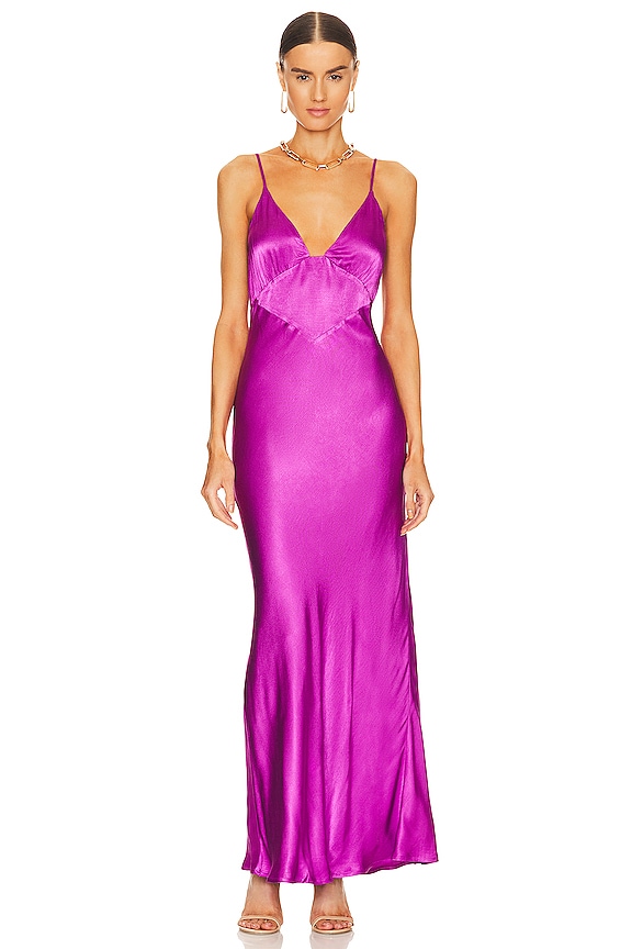 Bardot x REVOLVE Wintour Midi Slip Dress in Purple Gold | REVOLVE